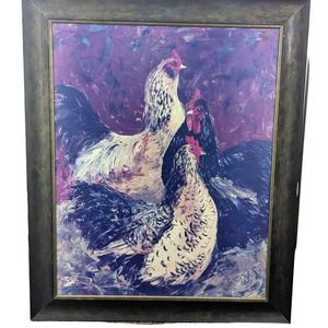 Large Original Hen/Chicken Painting - Oil